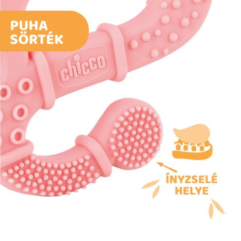 Chicco szuperpuha szilikon rágóka - Kaméleon rózsaszín 2hó+