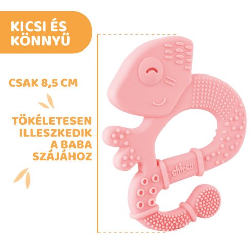 Chicco szuperpuha szilikon rágóka - Kaméleon rózsaszín 2hó+