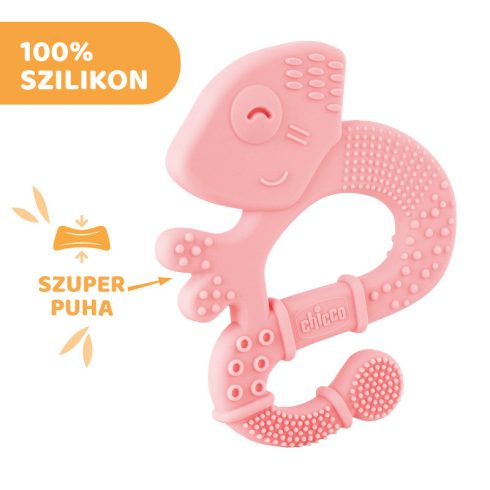 Chicco szuperpuha szilikon rágóka - Kaméleon rózsaszín 2hó+