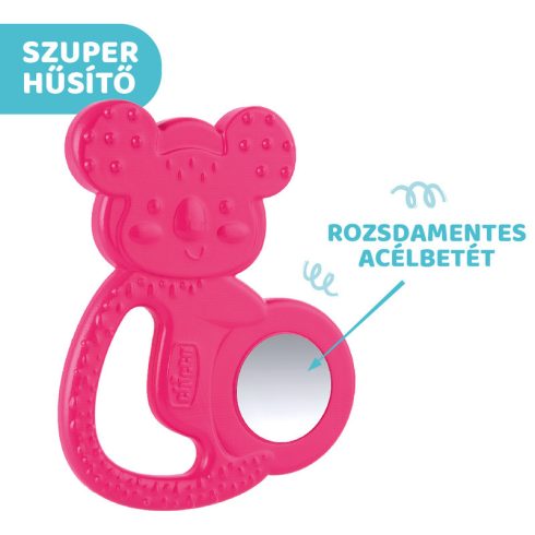 Chicco Koalás hűsítő rágóka acélbetétes pink 4hó+