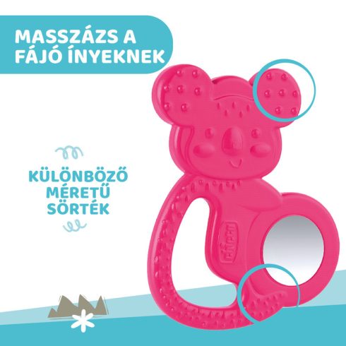 Chicco Koalás hűsítő rágóka acélbetétes pink 4hó+