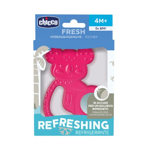 Chicco Koalás hűsítő rágóka acélbetétes pink 4hó+