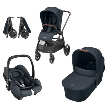   Maxi-Cosi Street Plus Smart Trio system babakocsi szett
Cabriofix i-Size hordozóval és Street Plus mózessel - Essential Graphite