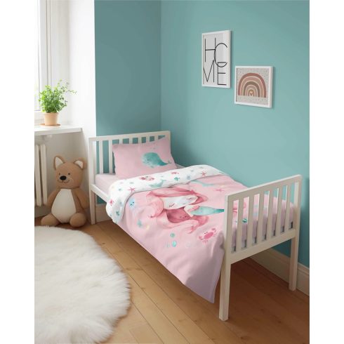 Pamut ágynemű huzat 100*135 cm - Sellő púderrózsaszín