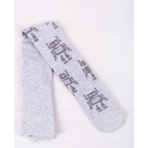 Yo! Baby pamut harisnyanadrág fiú (68-74) - szürke/robot