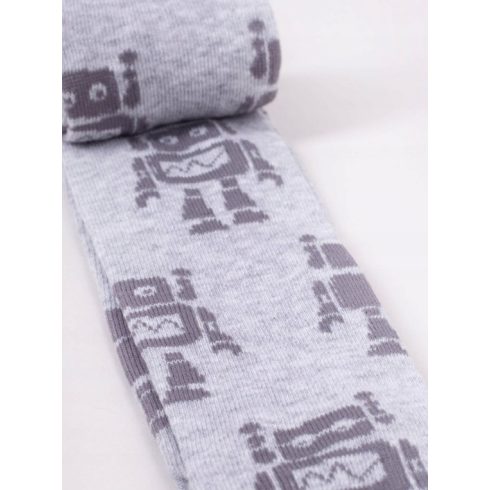 Yo! Baby pamut harisnyanadrág fiú (80-86) - szürke/robot