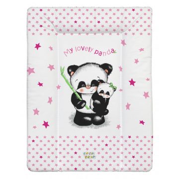   Babastar puha pelenkázó lap 50*70 cm - rózsaszín panda és mamája