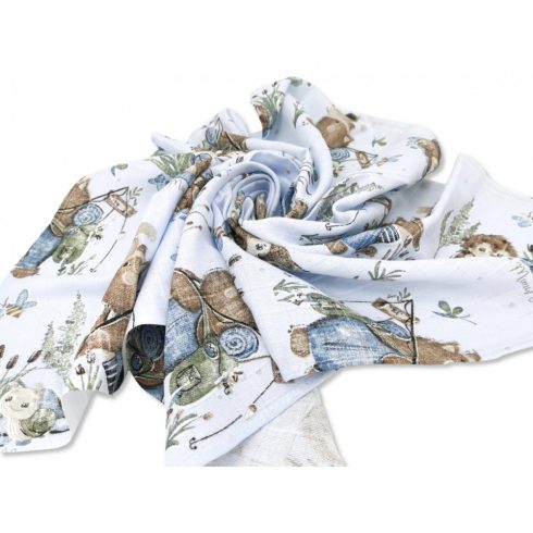 Mintás textil pelenka 1db-os 70X80 cm -  Let's Go! kék