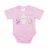 Rövid ujjú baba body - rózsaszín maci (56)