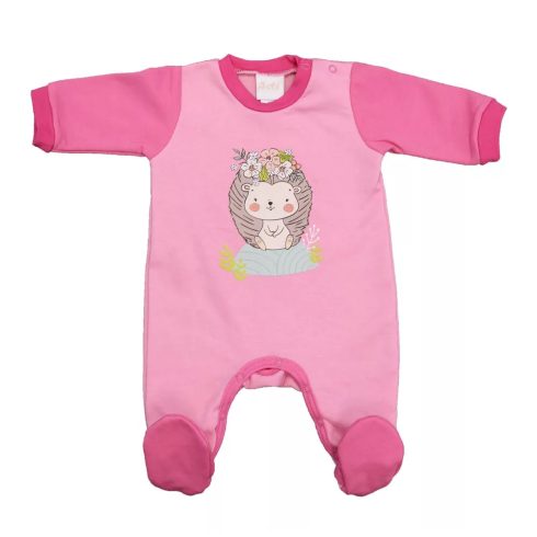 Belül bolyhos hosszú ujjú rugdalózó Sünis mintával (62)