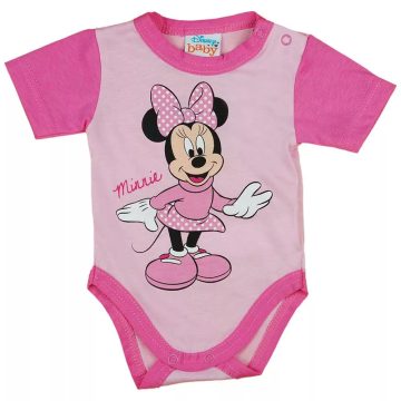   Rövid ujjú baba body Minnie egér mintával rózsaszín  (62) 
