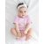 Rövid ujjú baba body - rózsaszín maci (68)