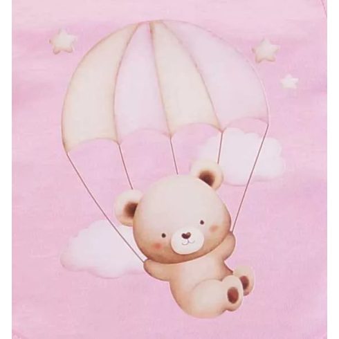 Rövid ujjú baba body - rózsaszín maci (74)