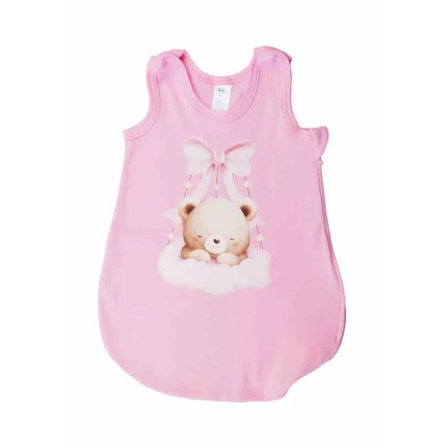 Ujjatlan vékony pamut hálózsák 1 TOG (80) - rózsaszín maci