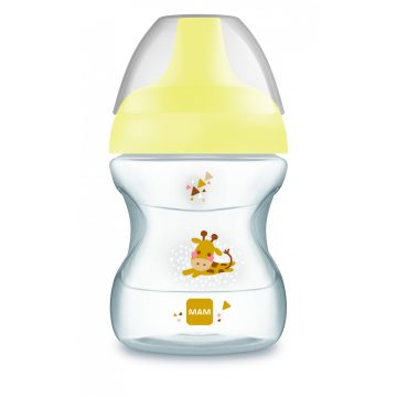   MAM Learn to drink cup - ivástanuló pohár 190 ml 6+ - sárga zsiráf