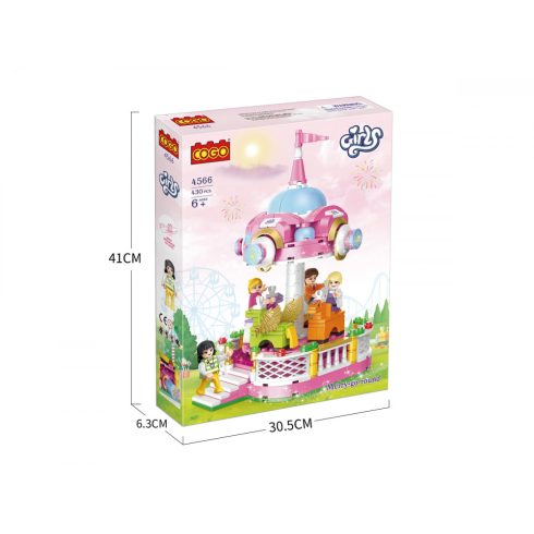 COGO 4566 építőjáték lányoknak 430 db építőkocka - Körhinta – forgatható