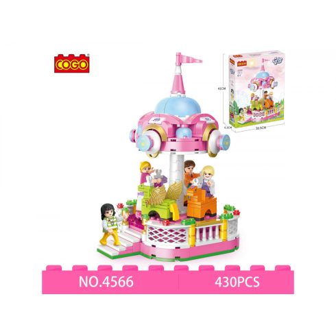 COGO 4566 építőjáték lányoknak 430 db építőkocka - Körhinta – forgatható