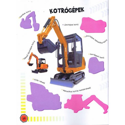 1000 teherautó és munkagép matricája - Piros