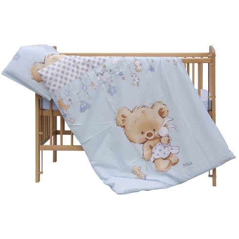 Baby Shop ágynemű huzat 100*135cm - kék "Mika" maci