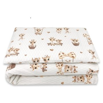   Baby Shop ágynemű huzat 90*120cm - zsiráf bézs/rózsaszín