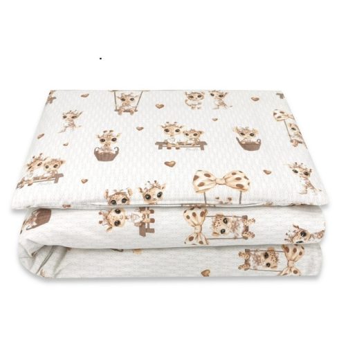 Baby Shop ágynemű huzat 90*120cm - zsiráf bézs/rózsaszín