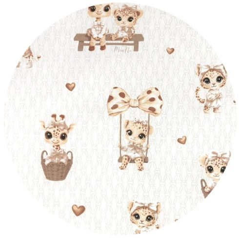Baby Shop ágynemű huzat 90*120cm - zsiráf bézs/rózsaszín
