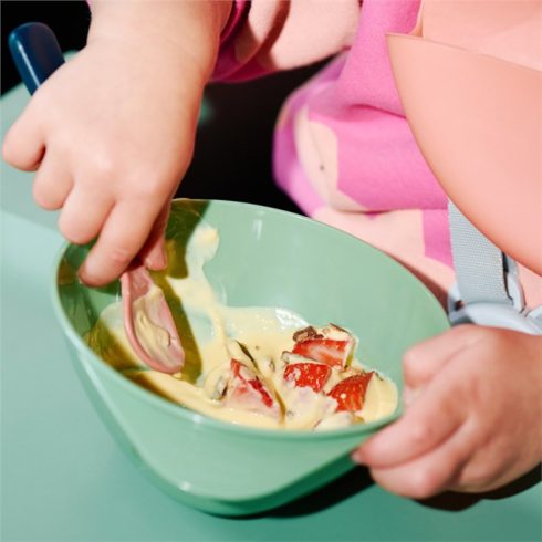 Tommee Tippee Easy Scoop etetőtálkák tetővel és kanállal 6+ - zöld/lazac 