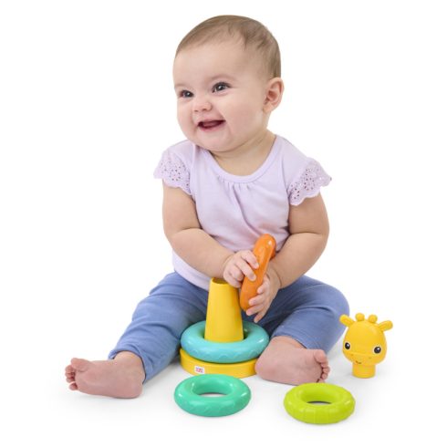 BRIGHT STARTS Játék rakodó torony zsiráf Giraffe Tower™ 6m+