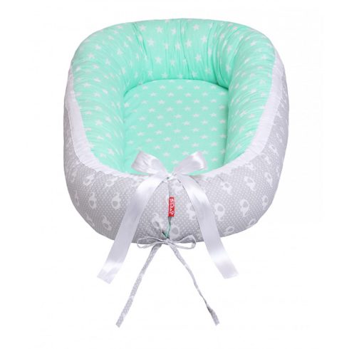 Scamp babafészek kókuszbetétes - Green Grey Elephant