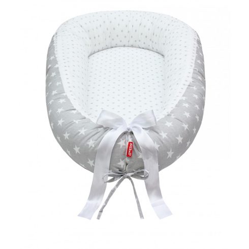 Scamp babafészek kókuszbetétes - szürke csillagos