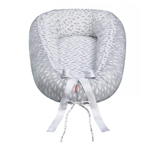 Scamp babafészek kókuszbetétes - szürke  felhős  