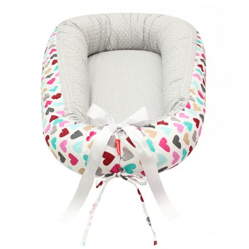 Scamp babafészek kókuszbetétes - színes szívecskés