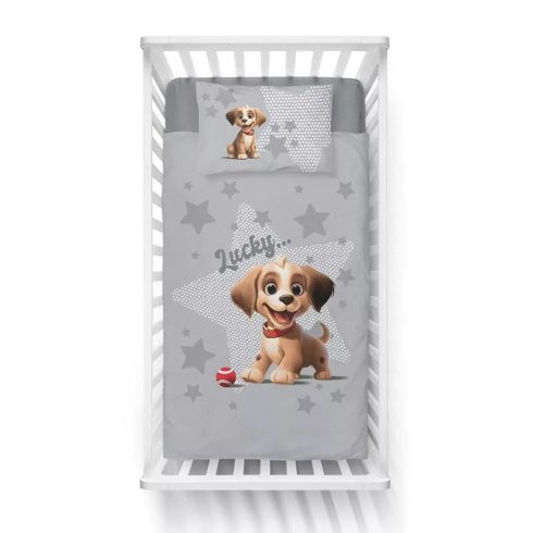 Bambusz ágynemű huzat 90*120 cm - Szürke kutyus 