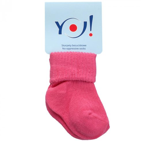 Yo! Baby pamut zokni - pink 6-9 hó