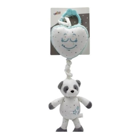 Tulilo plüss zenélő játék - menta szívecskés panda