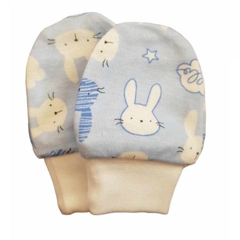 Újszülött karmolás elleni kesztyű - Nyuszi Kék