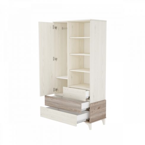 Timba Kloé 1 ajtós 3 fiókos szekrény Krém-Fűz