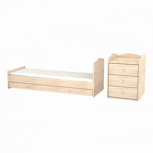 Timba Niki 3 fiókos kombinált gyermekágy - borostyán
