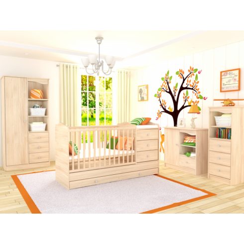 Timba Niki 3 fiókos kombinált gyermekágy - borostyán