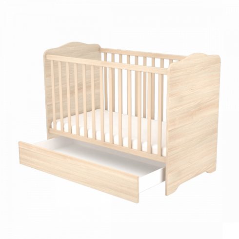 Timba Niki zárt végű ágyneműtartós gyermekágy 60x120 cm - Borostyán