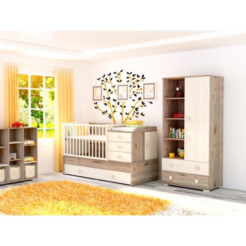 Timba Viki Maxi Kombi 5 fiókos gyermekágy Krém-fűz