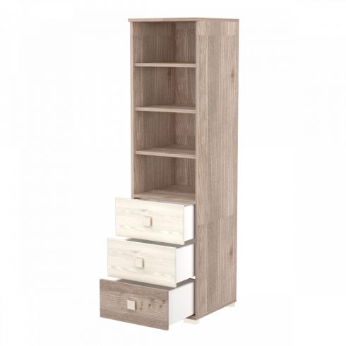 Timba Viki 3 fiókos nyitott szekrény Krém-Fűz
