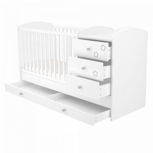 Timba Félix 3 fiókos kombinált gyermekágy - fehér