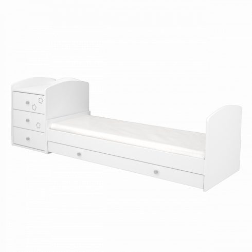 Timba Félix 3 fiókos kombinált gyermekágy - fehér