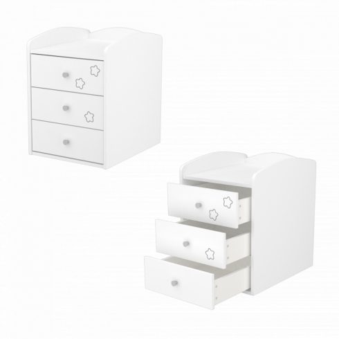 Timba Félix 3 fiókos kombinált gyermekágy - fehér