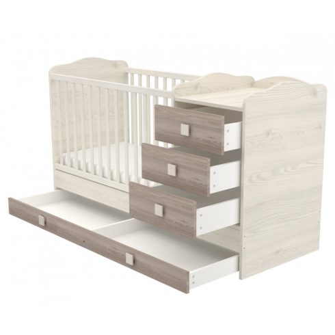 Babastar Lovely Kombinált 3 fiókos gyermekágy Fűz-Krém