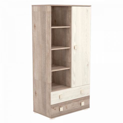 Timba Viki Egyajtós kétfiókos állószekrény Krém-Fűz
