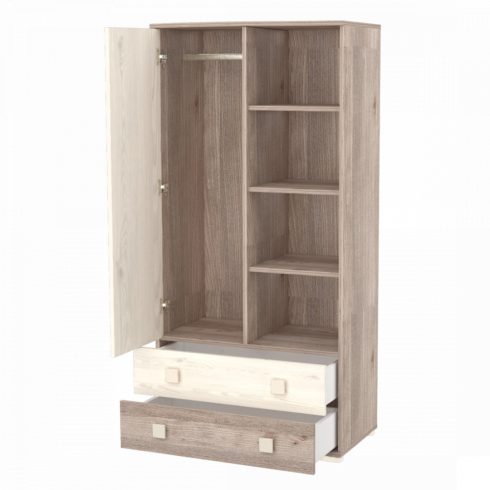 Timba Viki Egyajtós kétfiókos állószekrény Krém-Fűz
