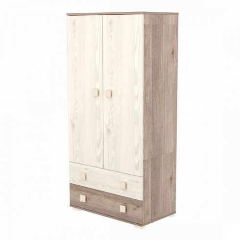 Timba Viki Kétajtós kétfiókos állószekrény Krém-Fűz