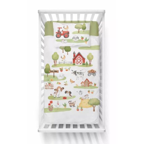 Pamut ágynemű huzat 90*120 cm - Farm szürke 